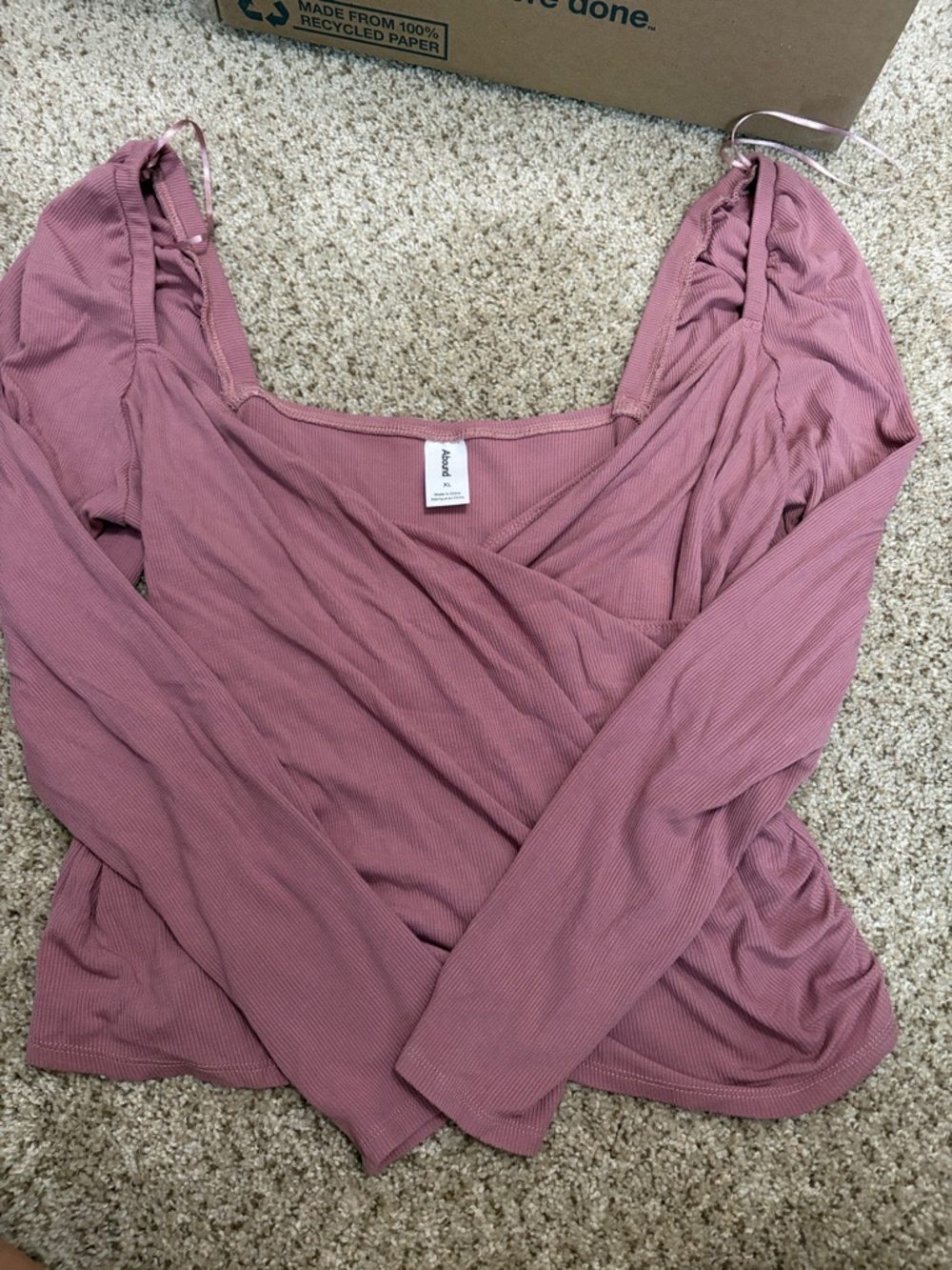 Abound Rose Long-Sleeve Wrap Top
